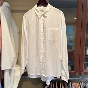 Madewell Relaxed Button Front Shirt - White,  2X